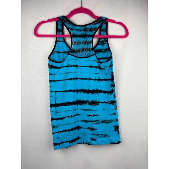 No Boundaries Womens Medium Racerback Tank Top Blue & Black Tie-Dye Mesh - Picture 3 of 4